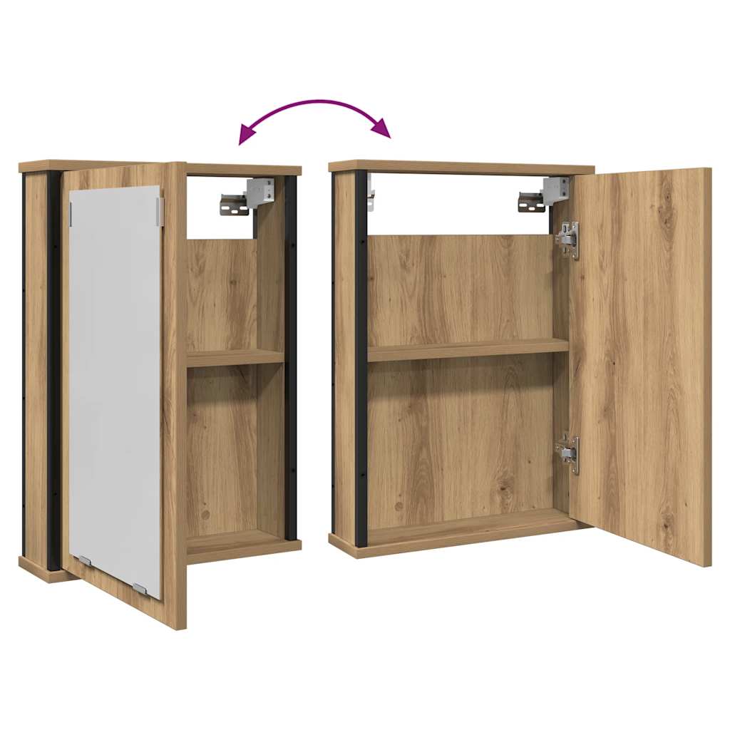Bathroom Mirror Cabinet Artisan Oak 42x12x60 cm Engineered Wood