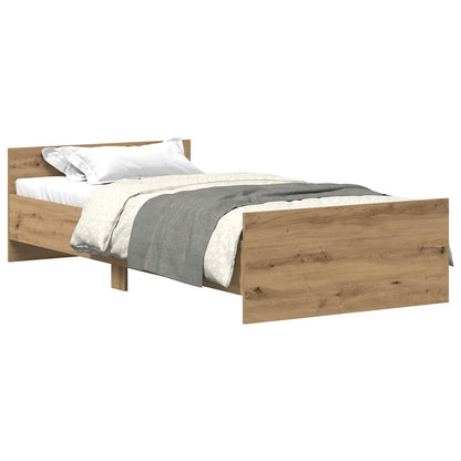 Bed Frame without Mattress Artisan Oak 75x190 cm Engineered Wood