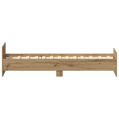Bed Frame without Mattress Artisan Oak 75x190 cm Engineered Wood