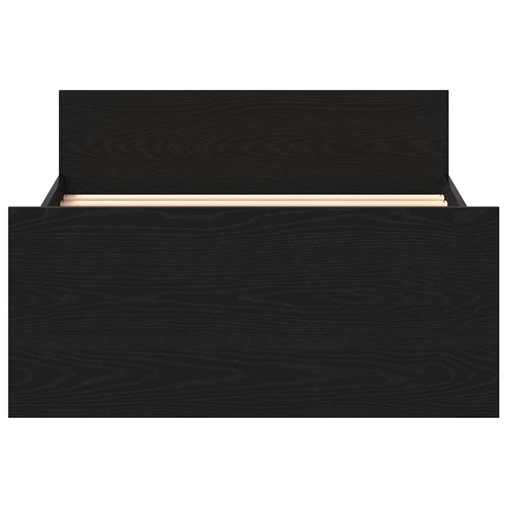 Bed Frame without Mattress Black Oak 90x200 cm Engineered Wood