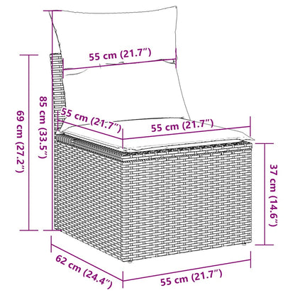 2 Piece Garden Sofa Set with Cushions Light Grey Poly Rattan Acacia