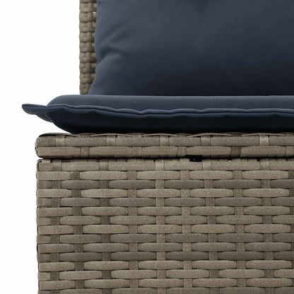6 Piece Garden Sofa Set with Cushions Brown Poly Rattan Acacia