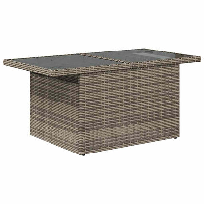 7 Piece Garden Sofa Set with Cushions Brown Poly Rattan Acacia