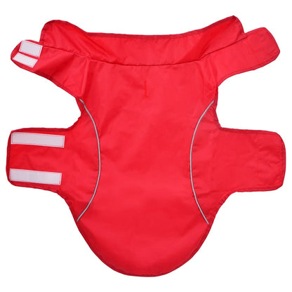 Dog Raincoat with Reflective Strips Polyester Red XXS