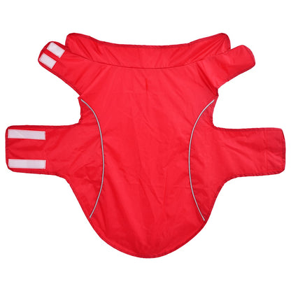 Dog Raincoat with Reflective Strips Polyester Red 2XL