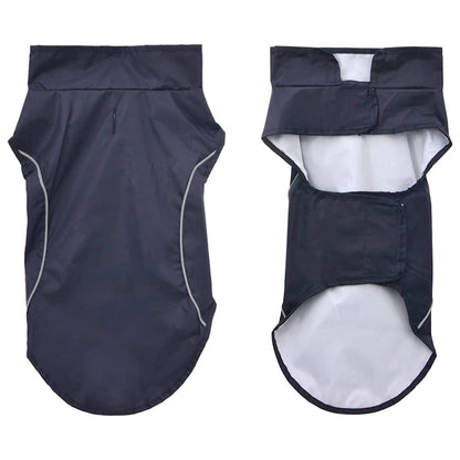 Dog Raincoat with Reflective Strips Polyester Navy Blue XXS