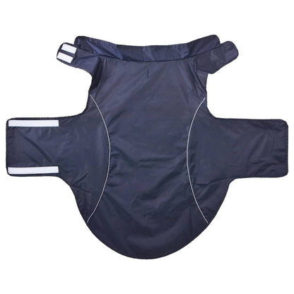 Dog Raincoat with Reflective Strips Polyester Navy Blue 3XL