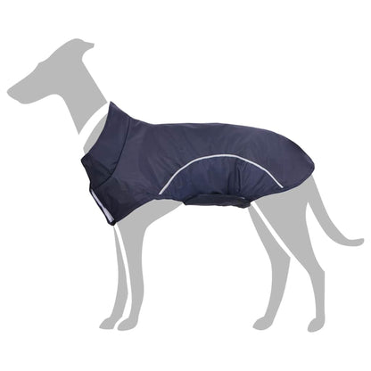Dog Raincoat with Reflective Strips Polyester Navy Blue 3XL