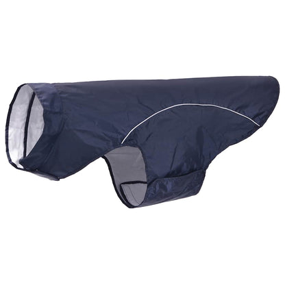Dog Raincoat with Reflective Strips Polyester Navy Blue 4XL