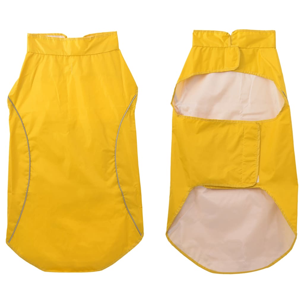 Dog Raincoat with Reflective Strips Polyester Yellow 3XL