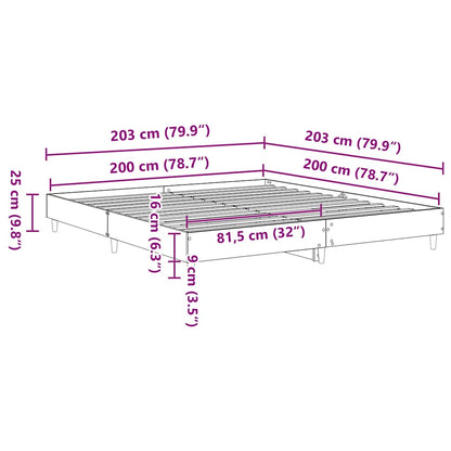 Bed Frame No Mattress White 200x200 cm Engineered Wood