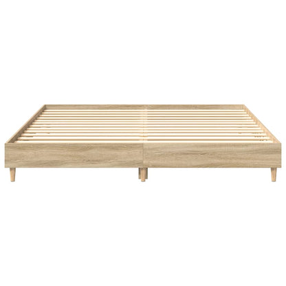 Bed Frame No Mattress Sonoma Oak 200x200 cm Engineered Wood