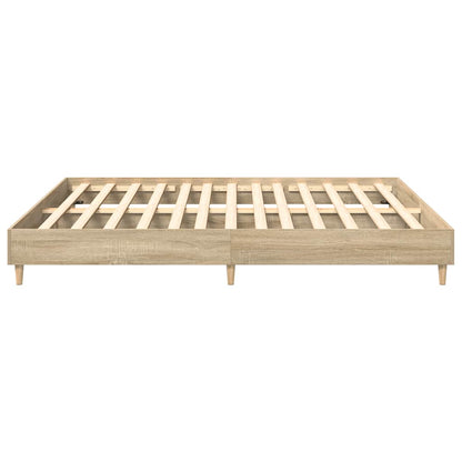 Bed Frame No Mattress Sonoma Oak 200x200 cm Engineered Wood