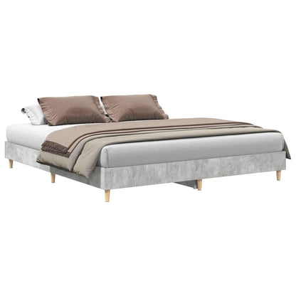 Bed Frame No Mattress Concrete Grey 200x200 cm Engineered Wood