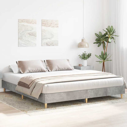 Bed Frame No Mattress Concrete Grey 200x200 cm Engineered Wood