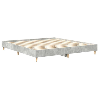 Bed Frame No Mattress Concrete Grey 200x200 cm Engineered Wood