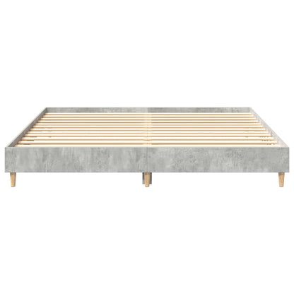 Bed Frame No Mattress Concrete Grey 200x200 cm Engineered Wood