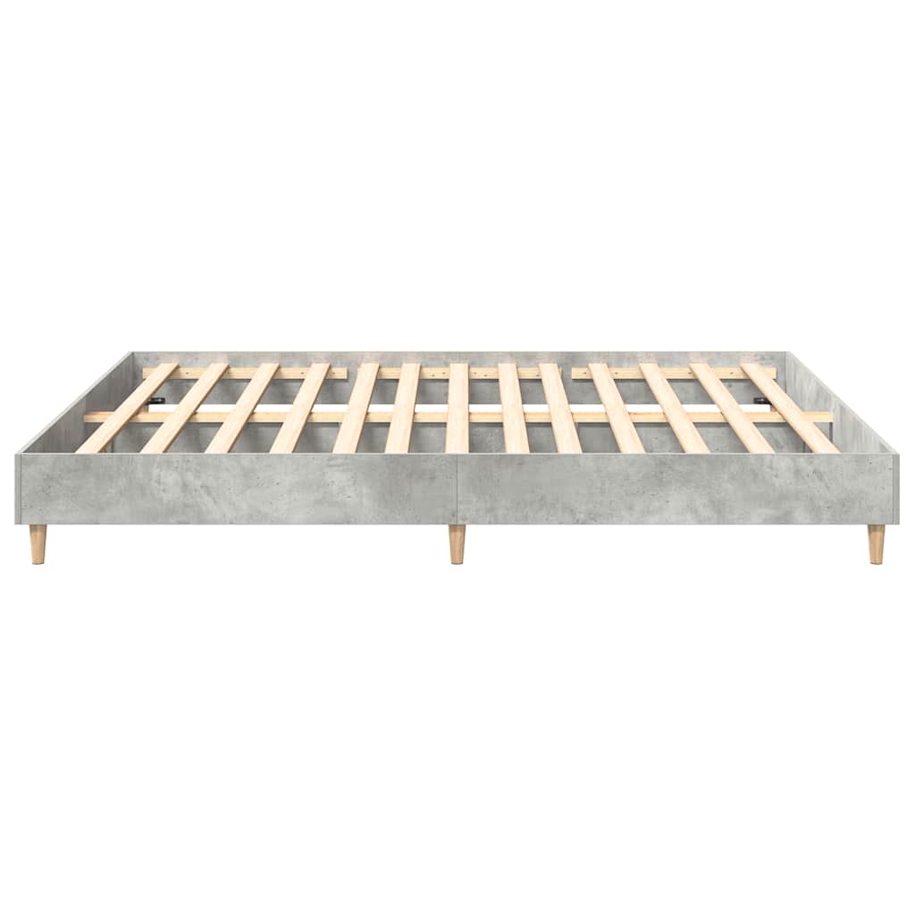 Bed Frame No Mattress Concrete Grey 200x200 cm Engineered Wood