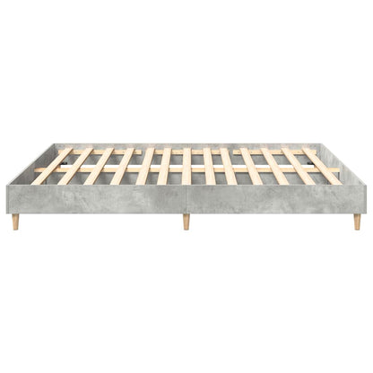 Bed Frame No Mattress Concrete Grey 200x200 cm Engineered Wood