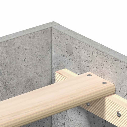 Bed Frame No Mattress Concrete Grey 200x200 cm Engineered Wood