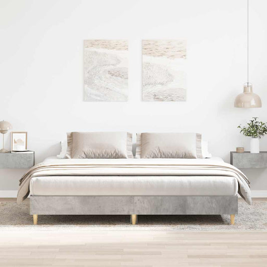 Bed Frame No Mattress Concrete Grey 200x200 cm Engineered Wood