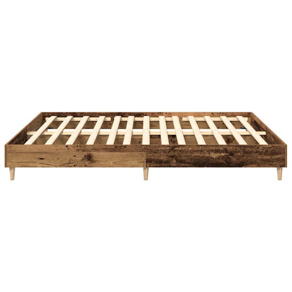 Bed Frame No Mattress Old Wood 200x200 cm Engineered Wood