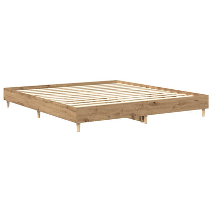 Bed Frame No Mattress Artisan Oak 200x200 cm Engineered Wood