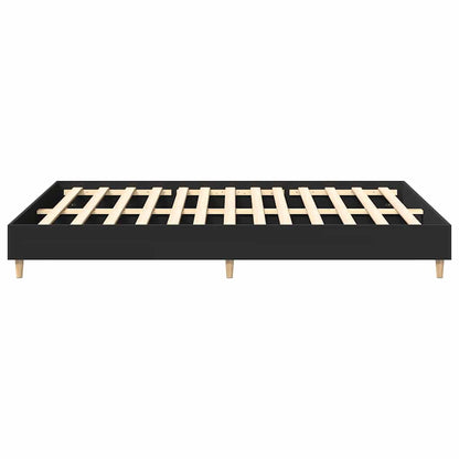 Bed Frame No Mattress Black 150x200 cm King Size Engineered Wood