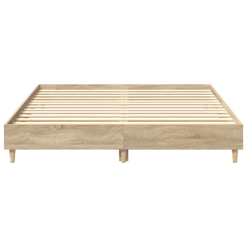 Bed Frame No Mattress Sonoma Oak 150x200 cm King Size Engineered Wood