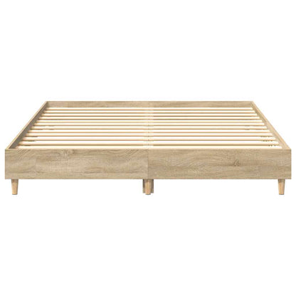 Bed Frame No Mattress Sonoma Oak 150x200 cm King Size Engineered Wood