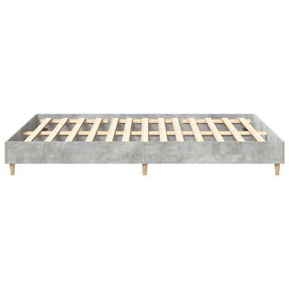 Bed Frame No Mattress Concrete Grey 150x200 cm King Size Engineered Wood