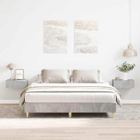 Bed Frame No Mattress Concrete Grey 150x200 cm King Size Engineered Wood