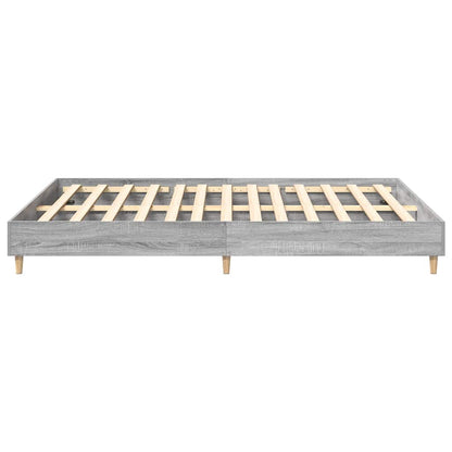 Bed Frame No Mattress Grey Sonoma 150x200 cm King Size Engineered Wood
