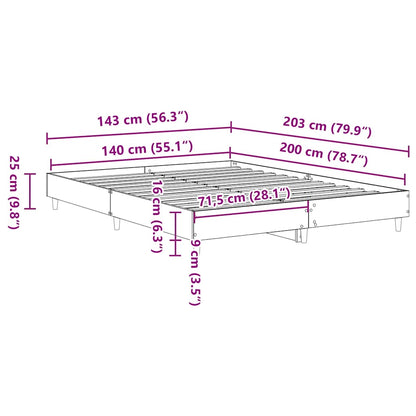 Bed Frame No Mattress White 140x200 cm Engineered Wood