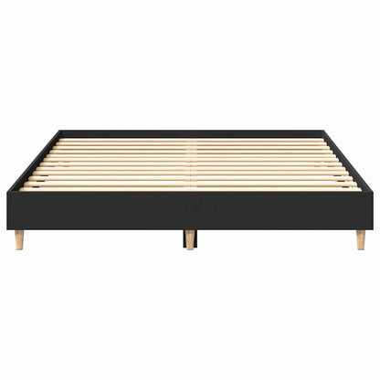 Bed Frame No Mattress Black 140x200 cm Engineered Wood