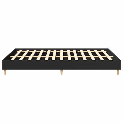 Bed Frame No Mattress Black 140x200 cm Engineered Wood