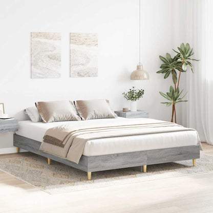 Bed Frame No Mattress Grey Sonoma 140x200 cm Engineered Wood