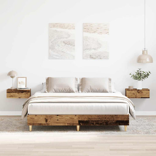 Bed Frame No Mattress Old Wood 140x200 cm Engineered Wood