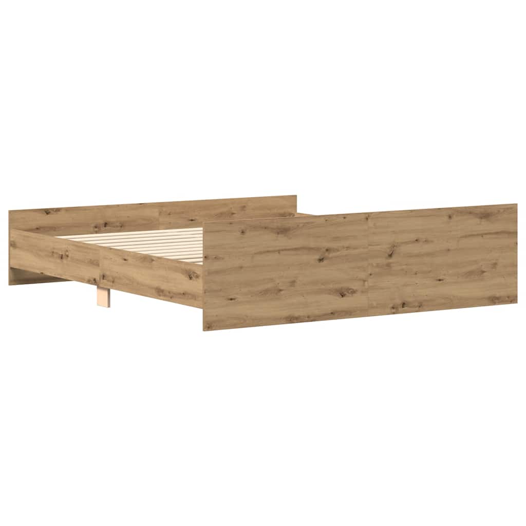 Bed Frame without Mattress Artisan Oak 160x200cm Engineered Wood