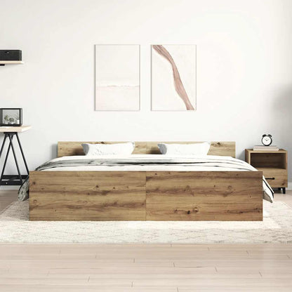 Bed Frame without Mattress Artisan Oak 180x200cm Engineered Wood