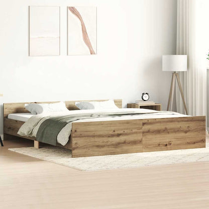 Bed Frame without Mattress Artisan Oak 180x200cm Engineered Wood