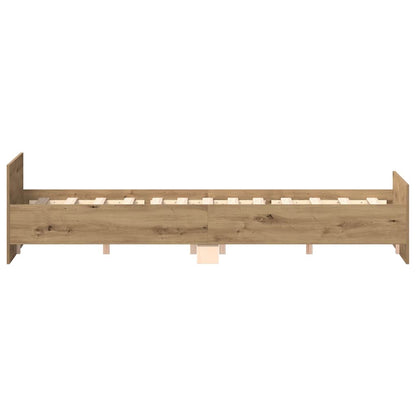 Bed Frame without Mattress Artisan Oak 140x190cm Engineered Wood