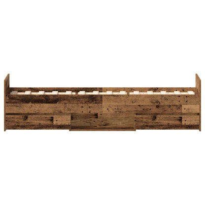 Bed Frame without Mattress Old Wood 90x200cm Engineered Wood