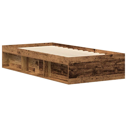 Bed Frame without Mattress Old Wood 90x190 cm Single Engineered Wood