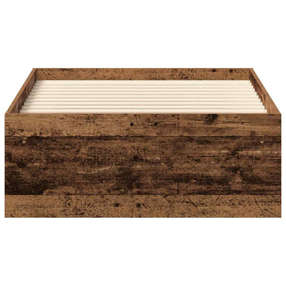 Bed Frame without Mattress Old Wood 90x190 cm Single Engineered Wood