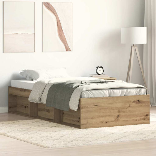 Bed Frame without Mattress Artisan Oak 90x190 cm Single Engineered Wood