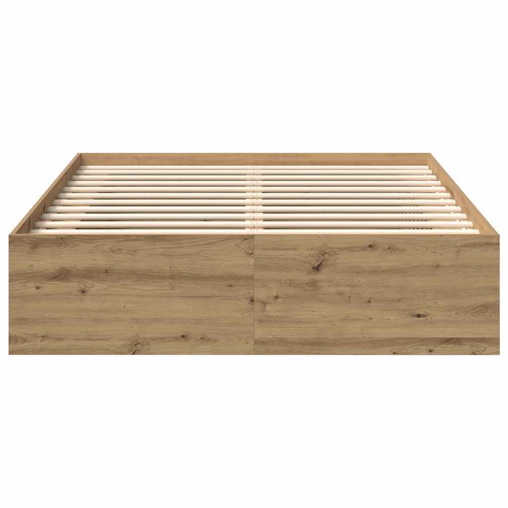 Bed Frame without Mattress Artisan Oak 120x200cm Engineered Wood