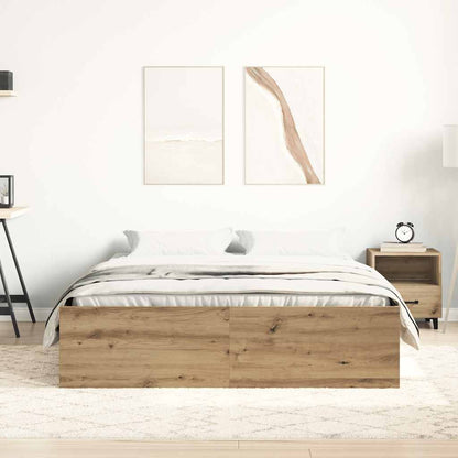 Bed Frame without Mattress Artisan Oak 140x200cm Engineered Wood