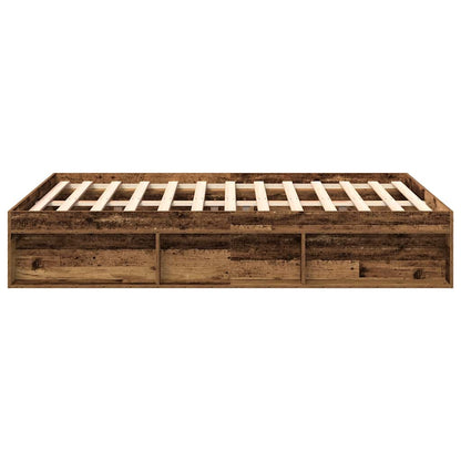 Bed Frame without Mattress Old Wood 120x190cm Small Double Engineered Wood