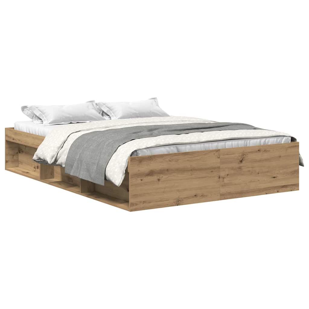 Bed Frame without Mattress Artisan Oak 120x190cm Small Double Engineered Wood